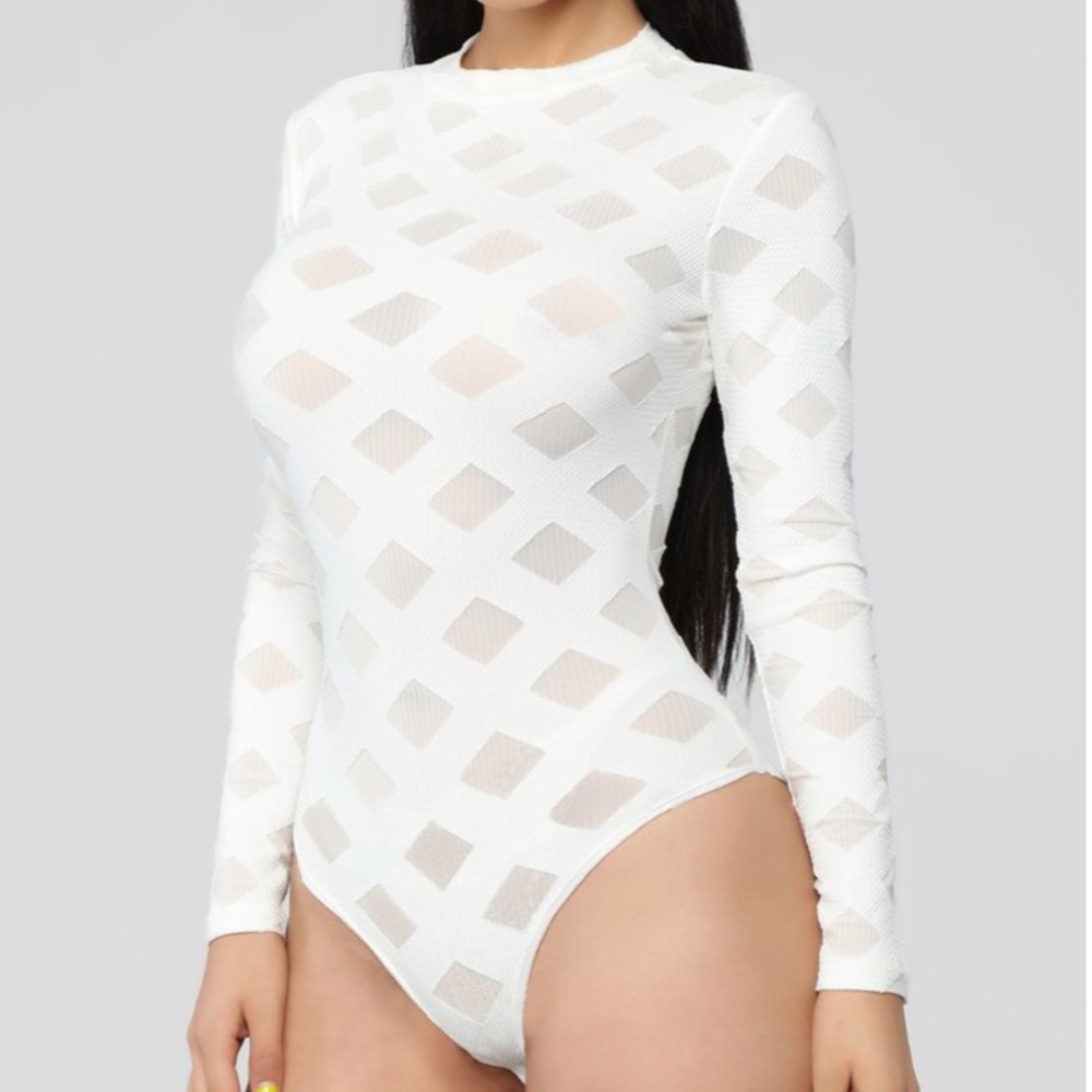 NWT white mesh bodysuit